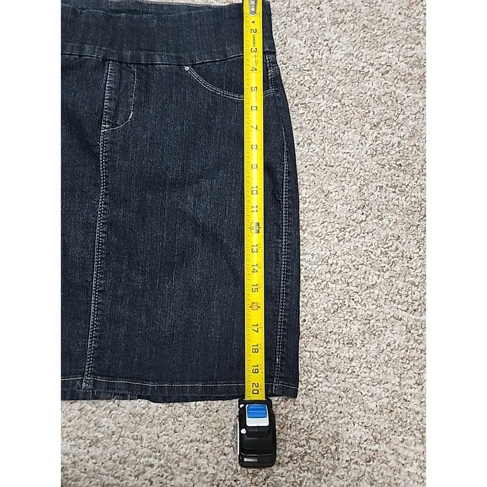 Jag Jeans Denim Skirt Pull On Dark Rinse Cotton Blend Back Kick 30x20